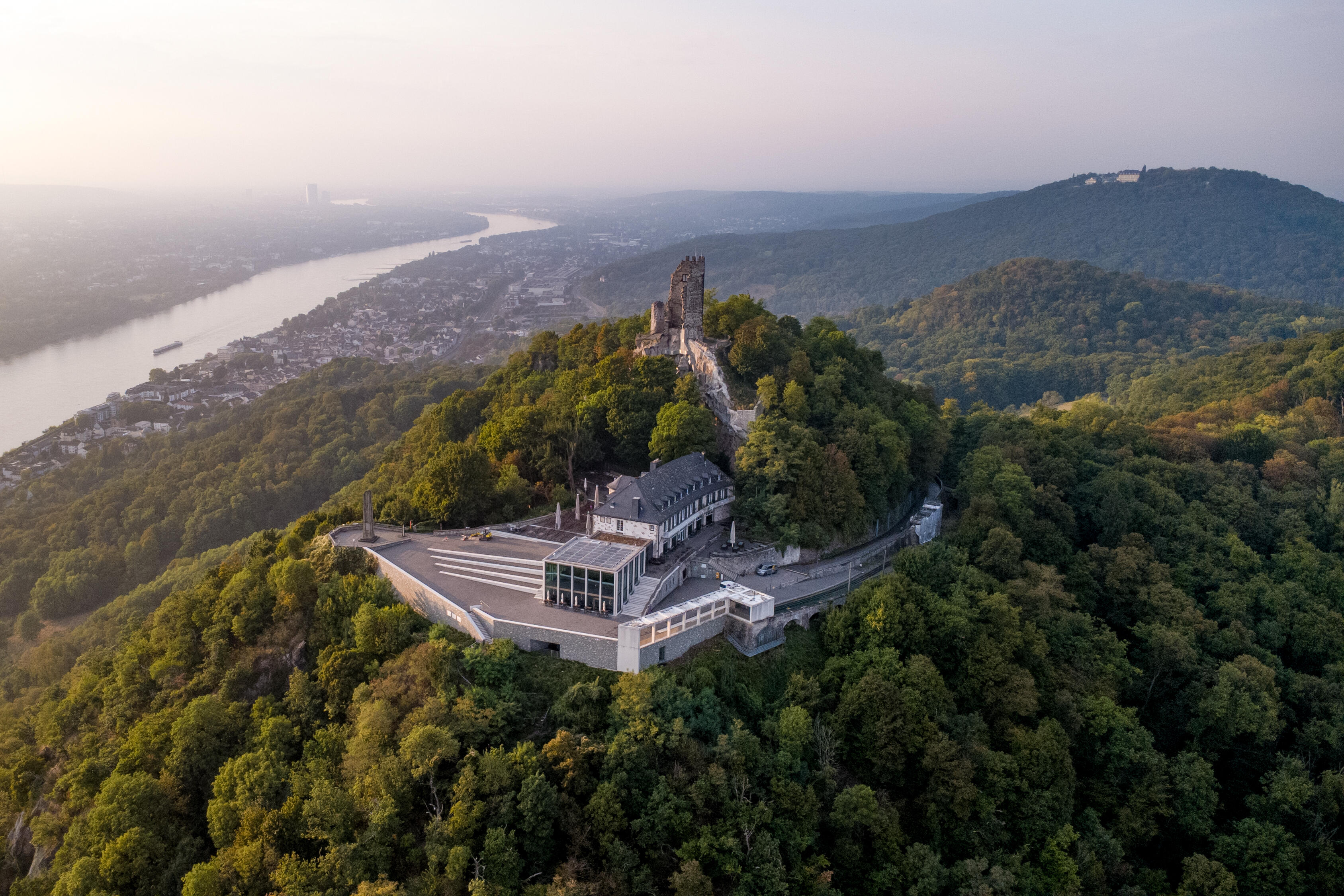 Drachenfelsplateau Luftaufnahme