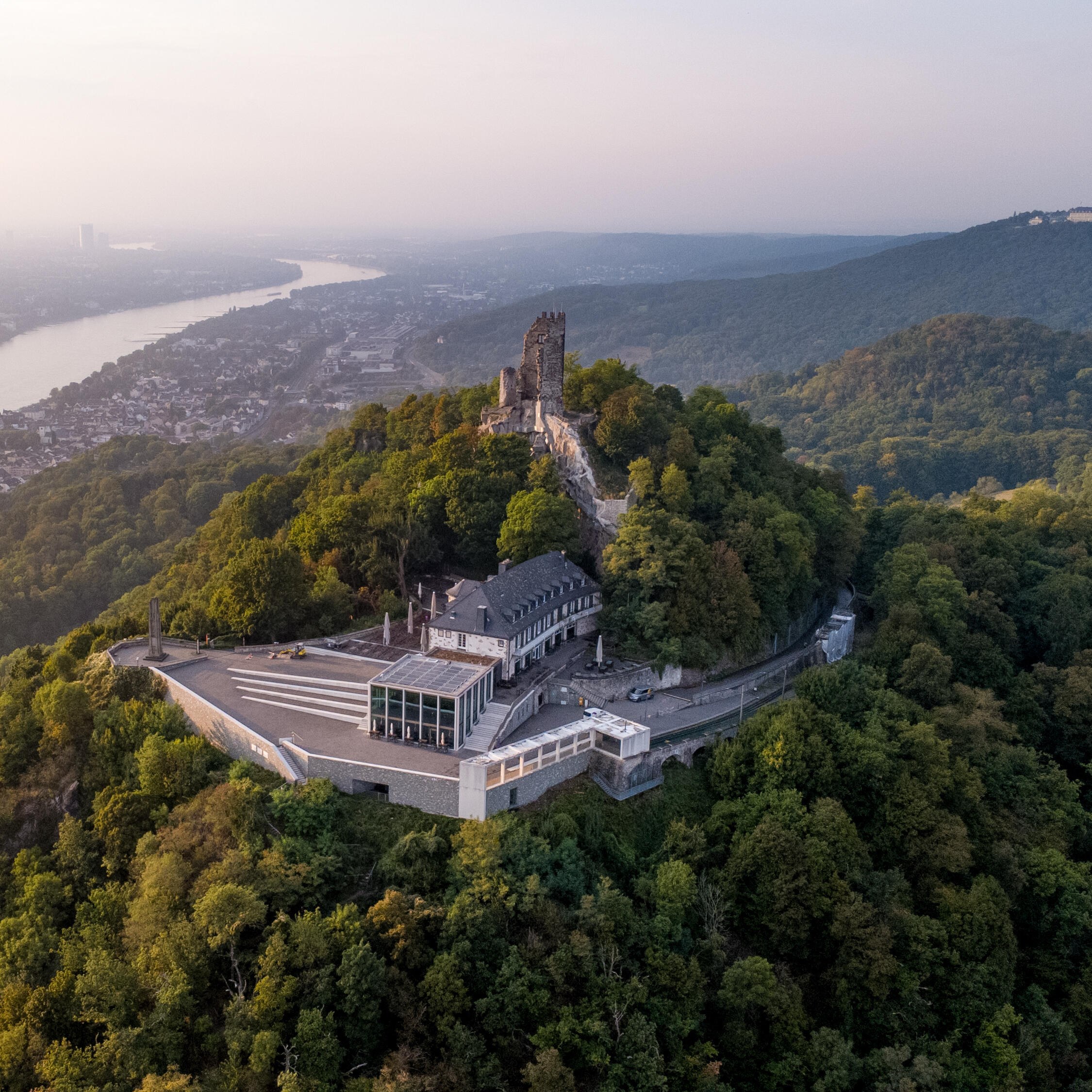 Drachenfelsplateau Luftaufnahme