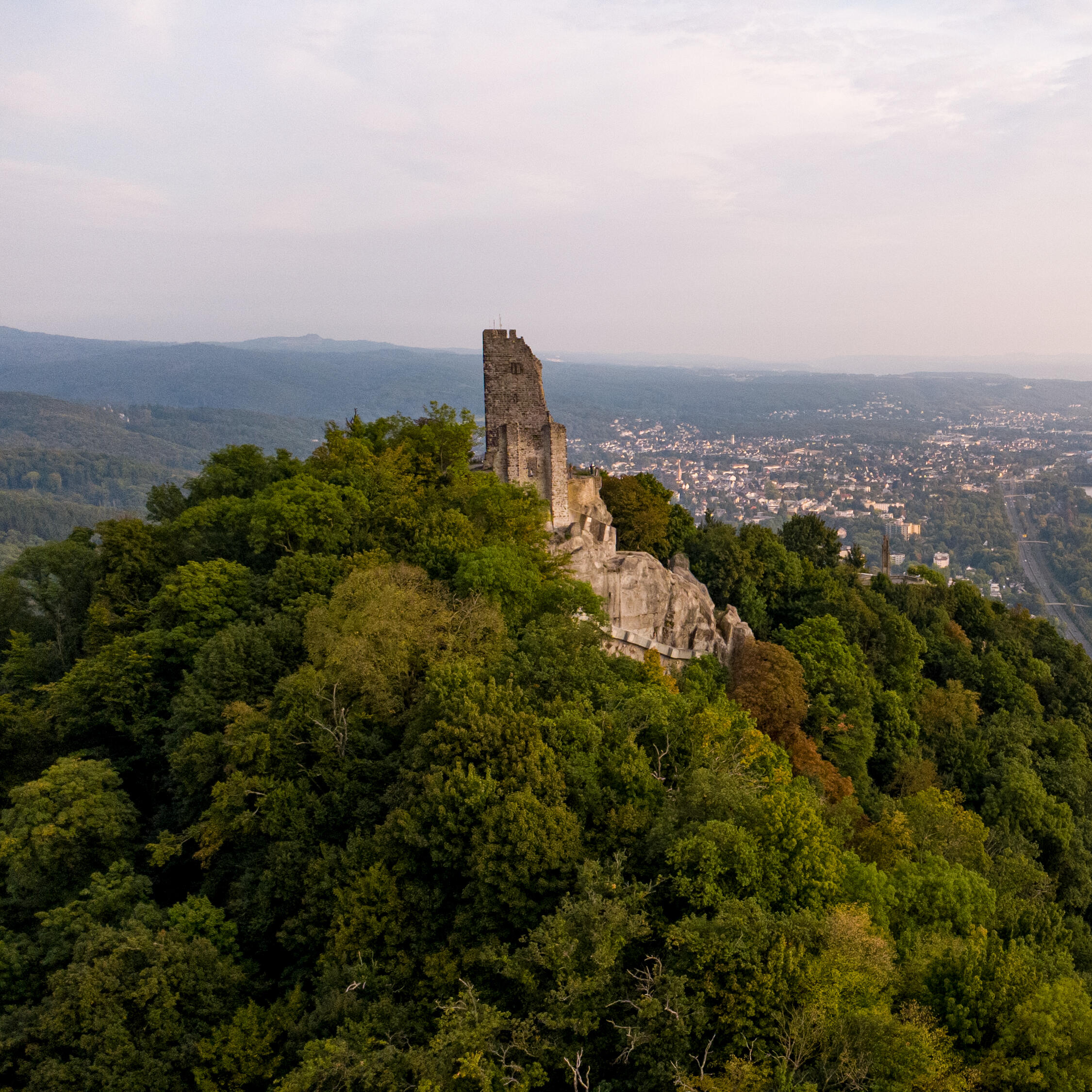 Drachenfels Ruine Luftaufnahme Bad Honnef