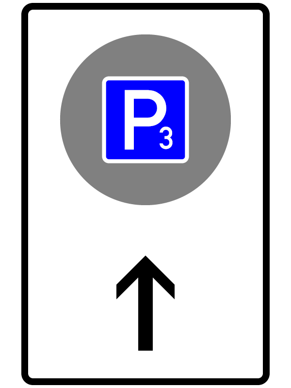 Parkplatz Umleitung Schild P3