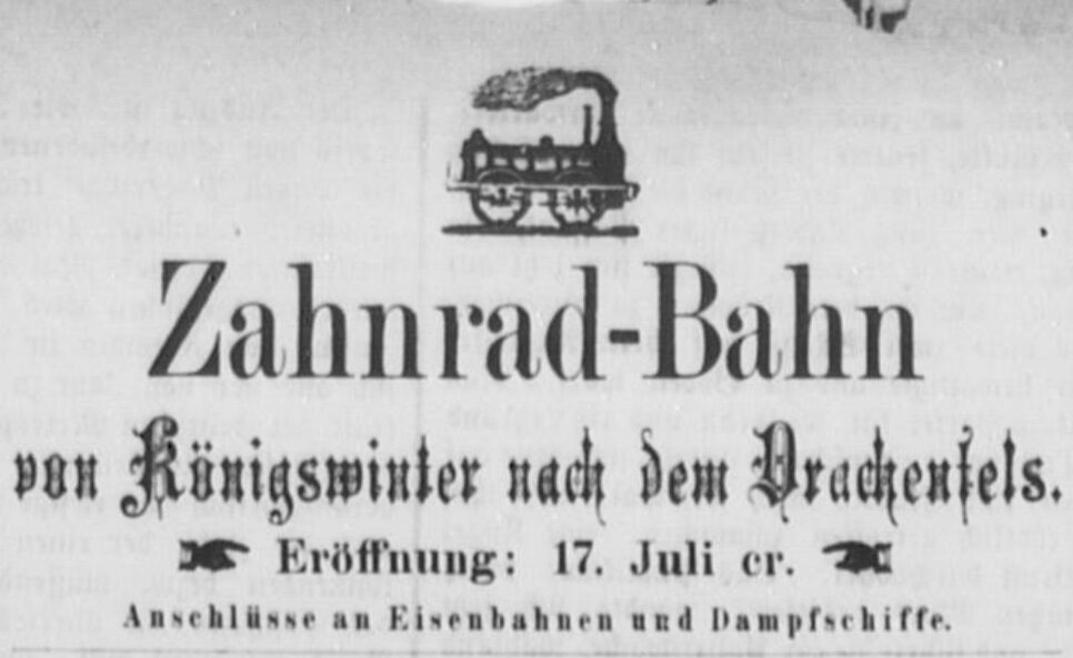 Werbeanzeige Drachenfelsbahn 1883